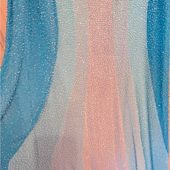 VINTAGE JOVANI BEADED SILK/CHIFFON PROM DRESS (2002) - Picture 5 of 6